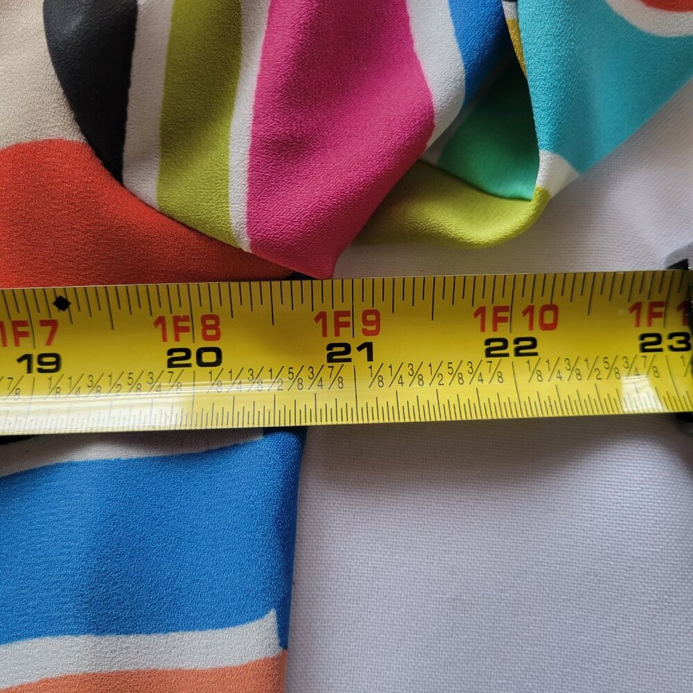 Spense Striped Button-Down Sheer Multi-Colored Bl… - image 2